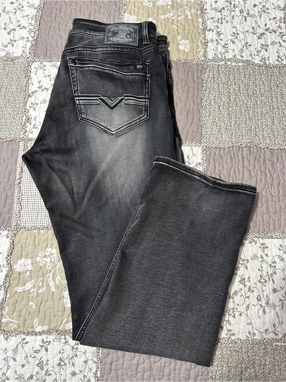 Buffalo David Bitton Men's Black Washed Bootcut Jeans